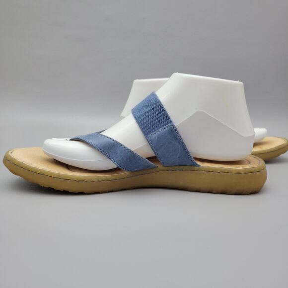 Born Nevis Thong Comfort Sandals Full Grain Blue Leather Slide Women’s Size 10 - Picture 2 of 11